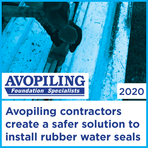 Avopiling contractors create a safer solution to install rubber water seals | 2020